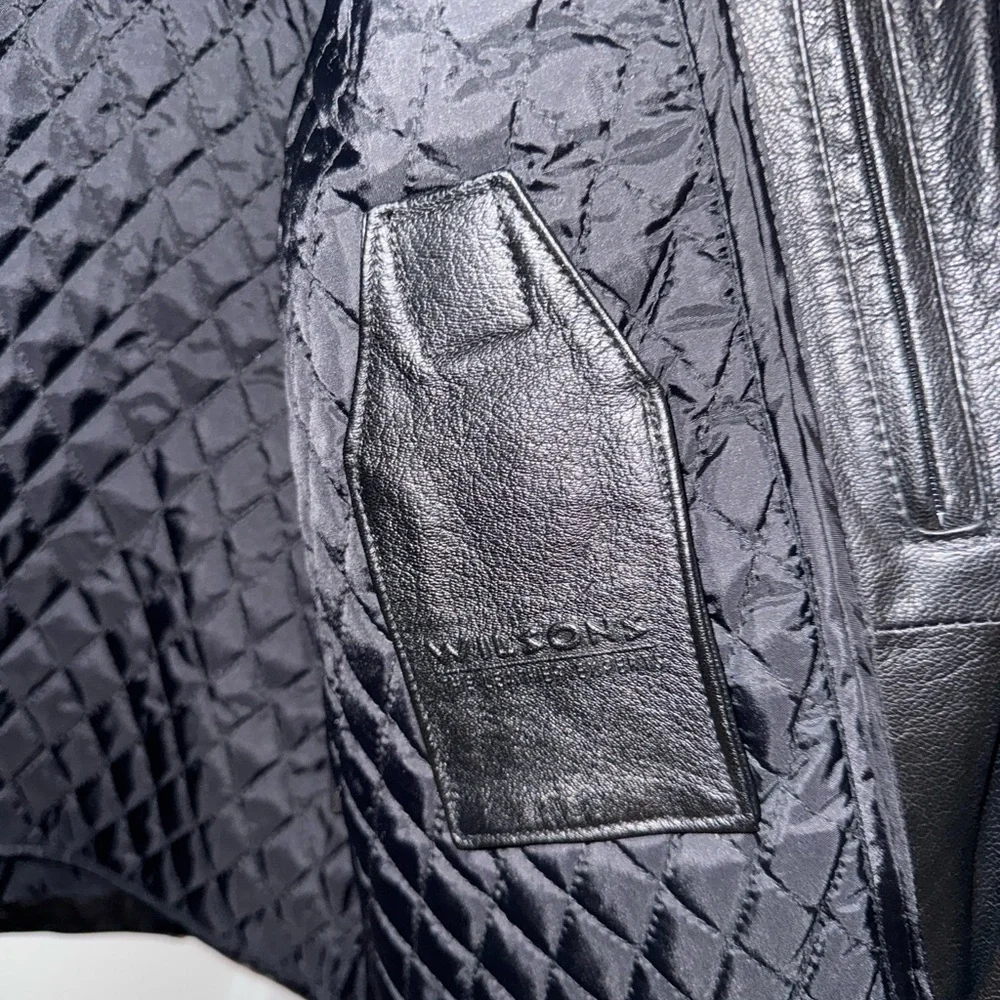 Wilson Black Leather Jacket for Men - Picture 5 of 15
